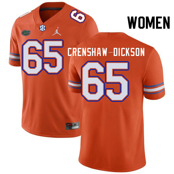 Women #65 Brandon Crenshaw-Dickson Florida Gators College Football Jerseys Stitched-Orange